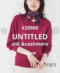 ✨アンタイトル✨洗えるシルクウールカシミヤ Vネックニット¥20900ボルドー