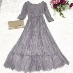 アストリア オケージョンドレス Mサイズ ロングスカートワンピース 長袖レース