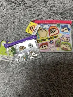 クレヨンしんちゃん クリアポーチ　2点セット　メッシュケース