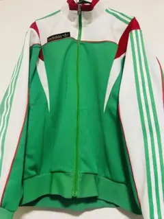 デサント製　adidasトラックジャケット古着ジャージ刺繍ロゴL緑