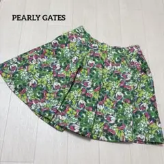 パーリーゲイツ ゴルフウェア　フレアースカート インナーパンツ　ボタニカル