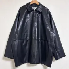 美品 B.C STOCK 24AW フェイクレザーブルゾン オーバーサイズ 黒