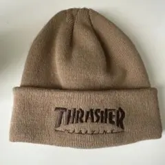 THRASHER ベージュ ニット帽 フリーサイズ