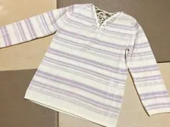 【Mサイズ】ピンクボーダーサマーニット