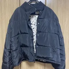 one way フード付き ダウンジャケット ブラック 黒 アニマル柄