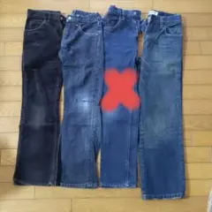 130  140→ 新品 まとめ　3点　男の子　パンツ　デニム　ジーンズ ユニ
