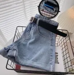 【人気商品】 L ファッション 青色 ジーパン 即日発送 ハーフパンツ