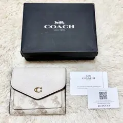 COACH コーチ 二つ折り財布 アイボリー 箱付