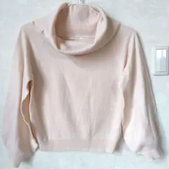 RETRO GIRL ハイネックニット ピンク ボリュームスリーブ Mサイズ