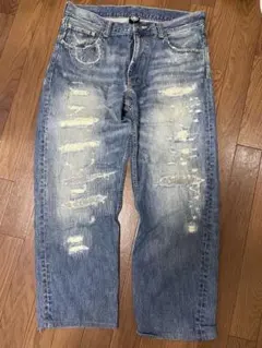 ANDSUNS ダメージ加工 ストレートデニムパンツのサムネイル