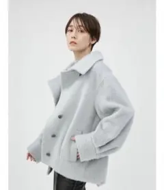 FRAY I.D モヘアシャギーハーフコート ライトブルーのサムネイル