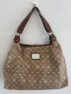 幾何学模様 ベージュ ショルダーバッグ