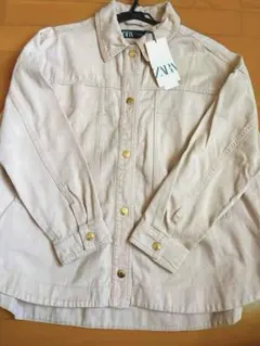 ZARA くすみピンク系　デニムジャケット Lサイズ　新品