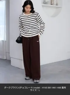 MONO-MART イージーパンツ ダークブラウン S