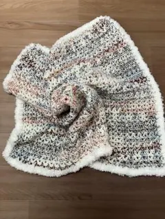 多色編み込みブランケット