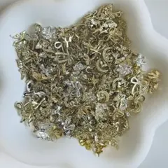 【20個】アソート　シルバー　ゴールド　ネイルパーツ　デコパーツ リボン　蝶