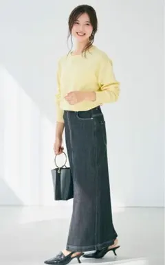 今期新作 stola.2025AW 前ZIPデニムタイトスカート