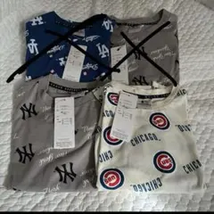 【140サイズ】MLB Chicago Cubs NY Tシャツ 総柄 ホワイトのサムネイル