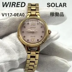 【稼働品】WIRED ワイアード V117-0EA0 ソーラー腕時計 レディース