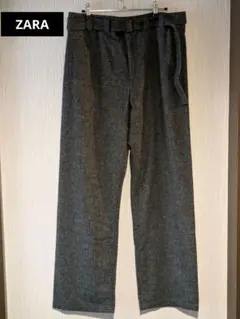 ZARA チャコールグレー パンツ 柔らかい素材 ウール Lサイズ