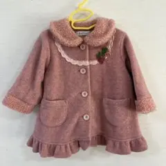 ピンク フリル付きコート 80cm