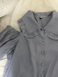 【ブラウスのみ】 フリル襟 オフショルシャツ