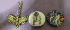 スターウォーズ 缶バッジ 蛾 キーホルダー 3点セット