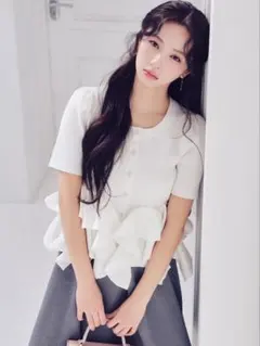 セルフォード♡ラッフルフリルペプラムニットカーディガンのサムネイル