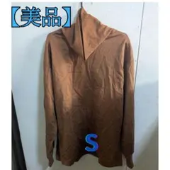 【美品】UNIQLO ユニクロ タートルネック リブトレーナー ブラウン