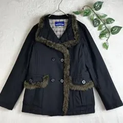 バーバリーブルーレーベル ナイロンジャケット ノバチェック ファー 38