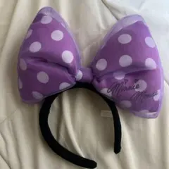 ディズニー ミニー リボン カチューシャ パープル 紫 旧