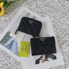 PRADA キルティング コインケース 小銭入れ ブラック 2点セット v2