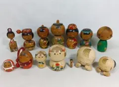 創作こけし 9点まとめ売り 12.5cm〜27cm 翠崕 伝統工芸品置物 女の子