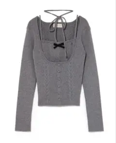 andmary Sharon ribbon tops gray