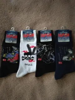 メンズ靴下 ソックス 和柄 4足セット 25～27㎝ 未使用タグ付