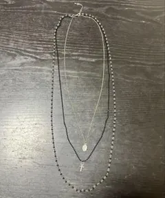 【お値下げ中】ゴールド×ブラック レイヤード ネックレス