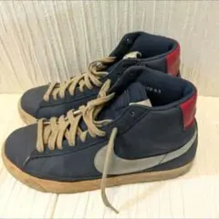 NIKE BLAZER MID 24.5cm ネイビーレッド ガムソール 레트로