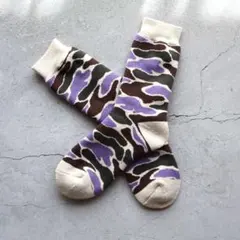 オシャレ靴下　日本製高品質　迷彩柄ソックス２３〜２５㎝　暖かふわふわ　贈り物に