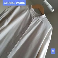 GLOBAL WORK 長袖シャツМクリーム色冷房対策羽織りもの