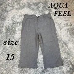AQUA FEEL (15) 七分丈パンツ 日本製 シンプル ヘリンボーン柄のサムネイル