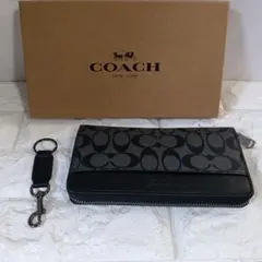 COACH シグネチャー ブラックデニム ダブルファスナー ショルダー 
