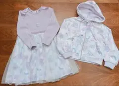 メゾピアノ　メリーゴーランド柄　ワンピース　パーカー　120㎝　2点セット