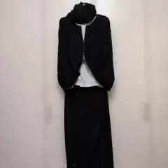 PLST　プラステ　黒のニットラップスカート　М