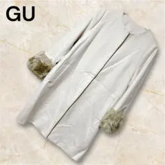 『GU』 ジーユー (L) / レディース フェイクファー付 ノーカラーコート
