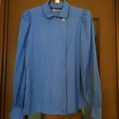 Nina Ricci ブルー 長袖ブラウス ゴールドバードボタンのサムネイル