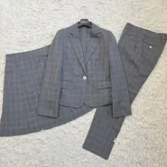 エヌラインプレシャススーツ ９号 3点セット セットアップ チェック グレー