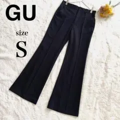 【美品】GU フレアパンツ センタープレスパンツ 黒 サイズS