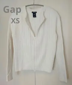 訳あり Gap リブ編み コットン カーディガン XS ホワイト