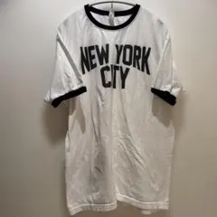 NEW YORK CITY リンガーTシャツ ホワイト ブラックのサムネイル