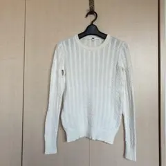美品　UNIQLO ユニクロ　コットンカシミヤセーター　ニット　ホワイト　S